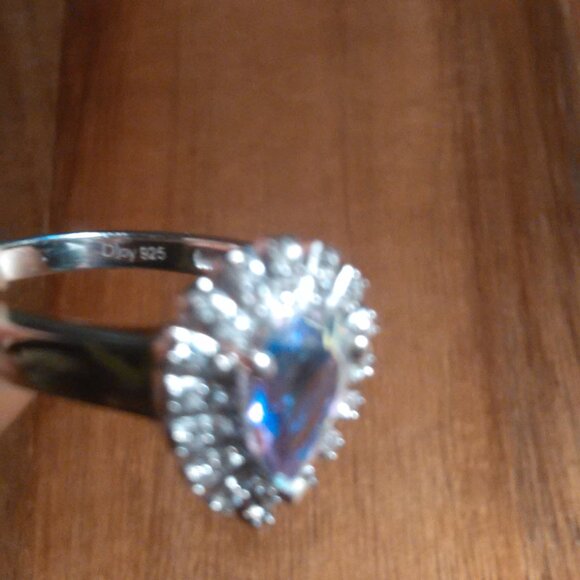 Mercury Mystic Topaz and White Zircon Sterling Silver Snowflake Ring (Size 7) - Picture 9 of 16